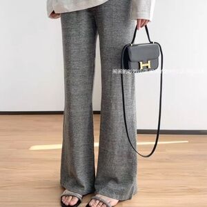 N16 Moon Leigh Thin Italian Millefli Wool Minimalist Loose Flared Pants